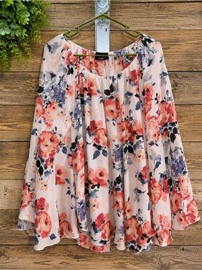 Discreet Floral Flowy Skirt Women’s Size L